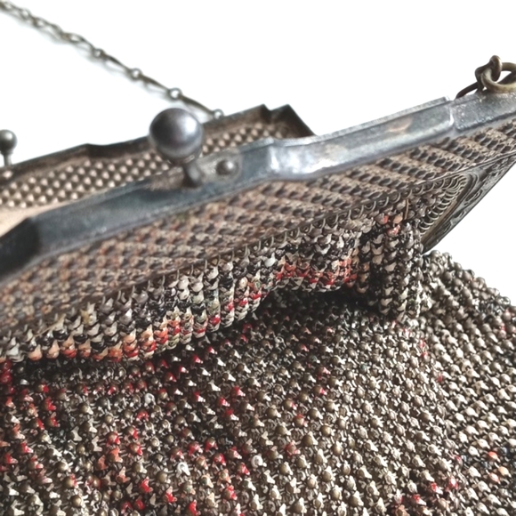 Antique / Vintage French Art Nouveau Style Chainmail Mini Purse Early 1900's - Picture 7 of 13